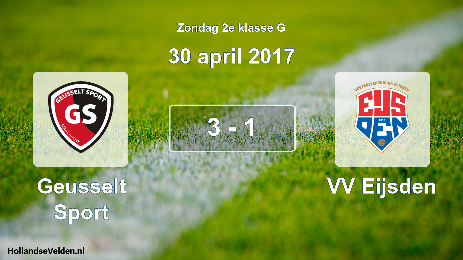 Total number of matches played: Geusselt Sport - VV Eijsden 3 - 1 (30 April 2017)