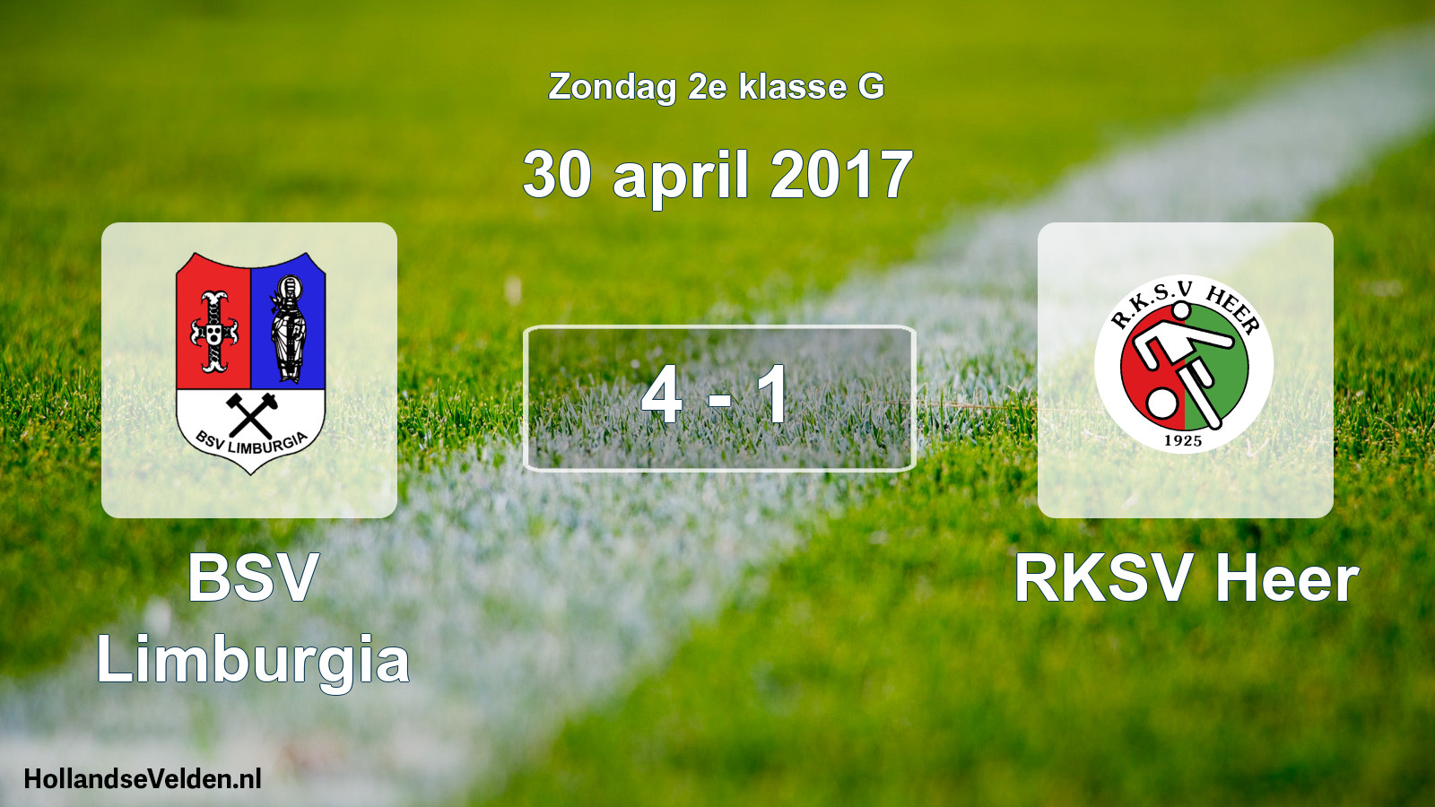 Total number of matches played: BSV Limburgia - RKSV Heer 4 - 1 (30 April 2017)