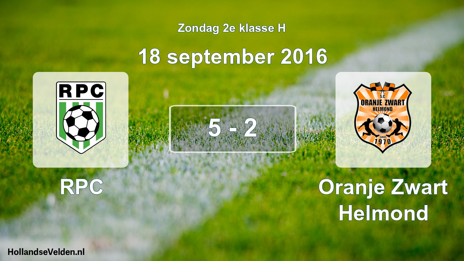 Total number of matches played: RPC - Oranje Zwart Helmond 5 - 2 (18 September 2016)
