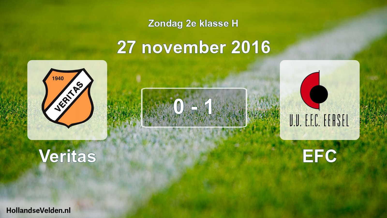 Total number of matches played: Veritas - EFC 0 - 1 (27 November 2016)