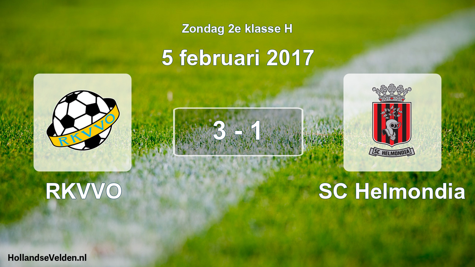 Total number of matches played: RKVVO - SC Helmondia 3 - 1 (5 February 2017)
