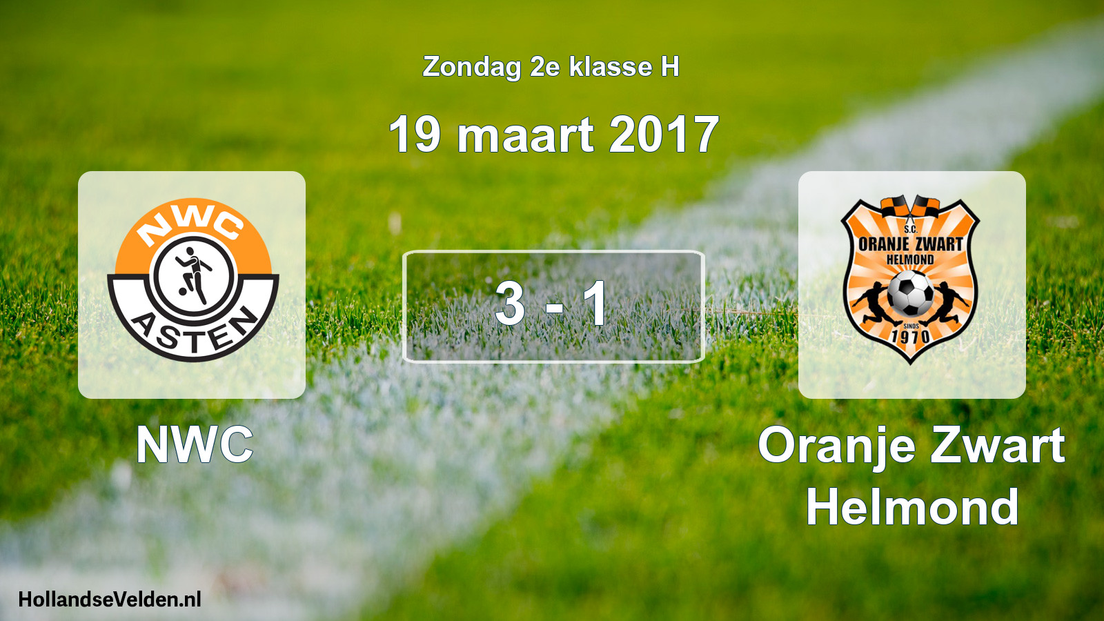 Total number of matches played: NWC - Oranje Zwart Helmond 3 - 1 (19 March 2017)