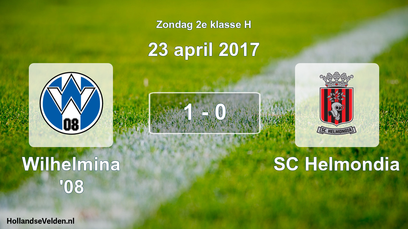 Total number of matches played: Wilhelmina '08 - SC Helmondia 1 - 0 (23 April 2017)
