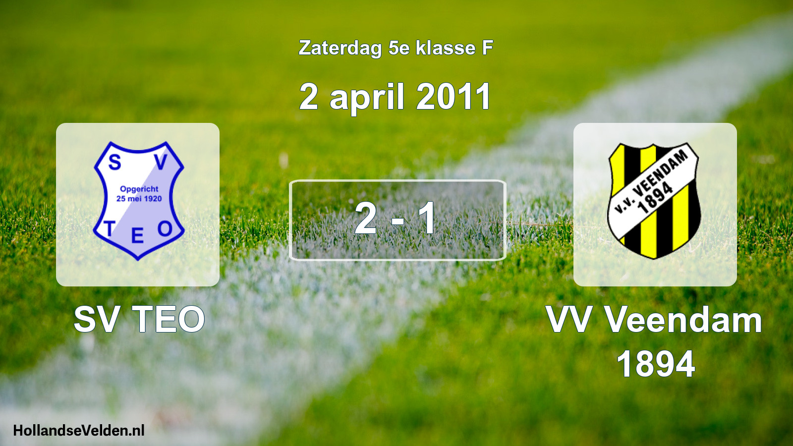 Total number of matches played: SV TEO - VV Veendam 1894 2 - 1 (2 April 2011)