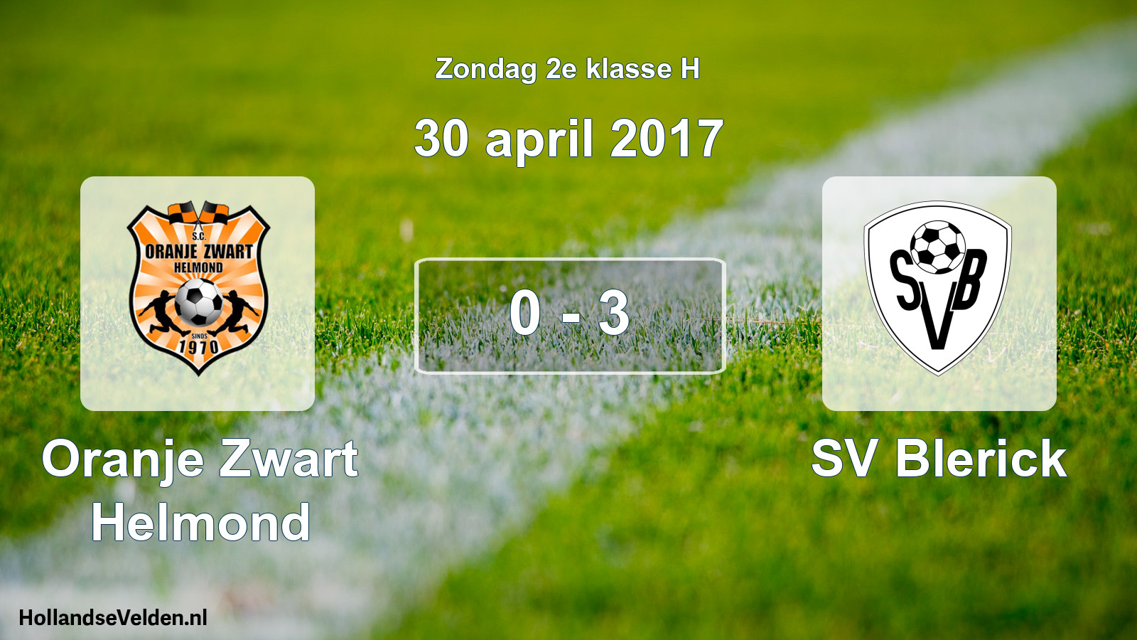 Total number of matches played: Oranje Zwart Helmond - SV Blerick 0 - 3 (30 April 2017)
