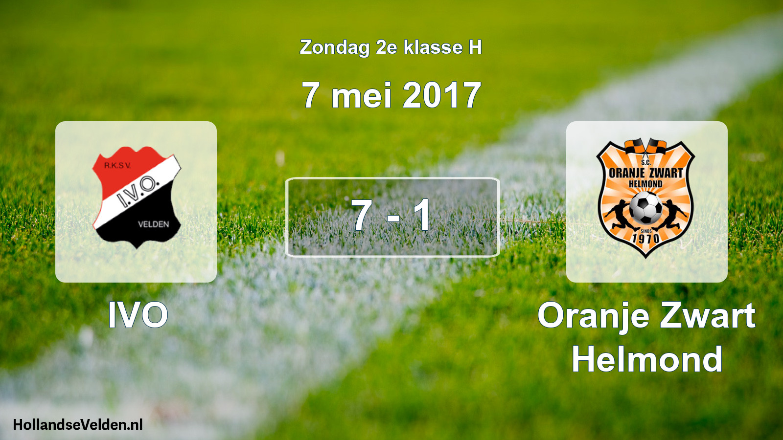 Total number of matches played: IVO - Oranje Zwart Helmond 7 - 1 (7 May 2017)