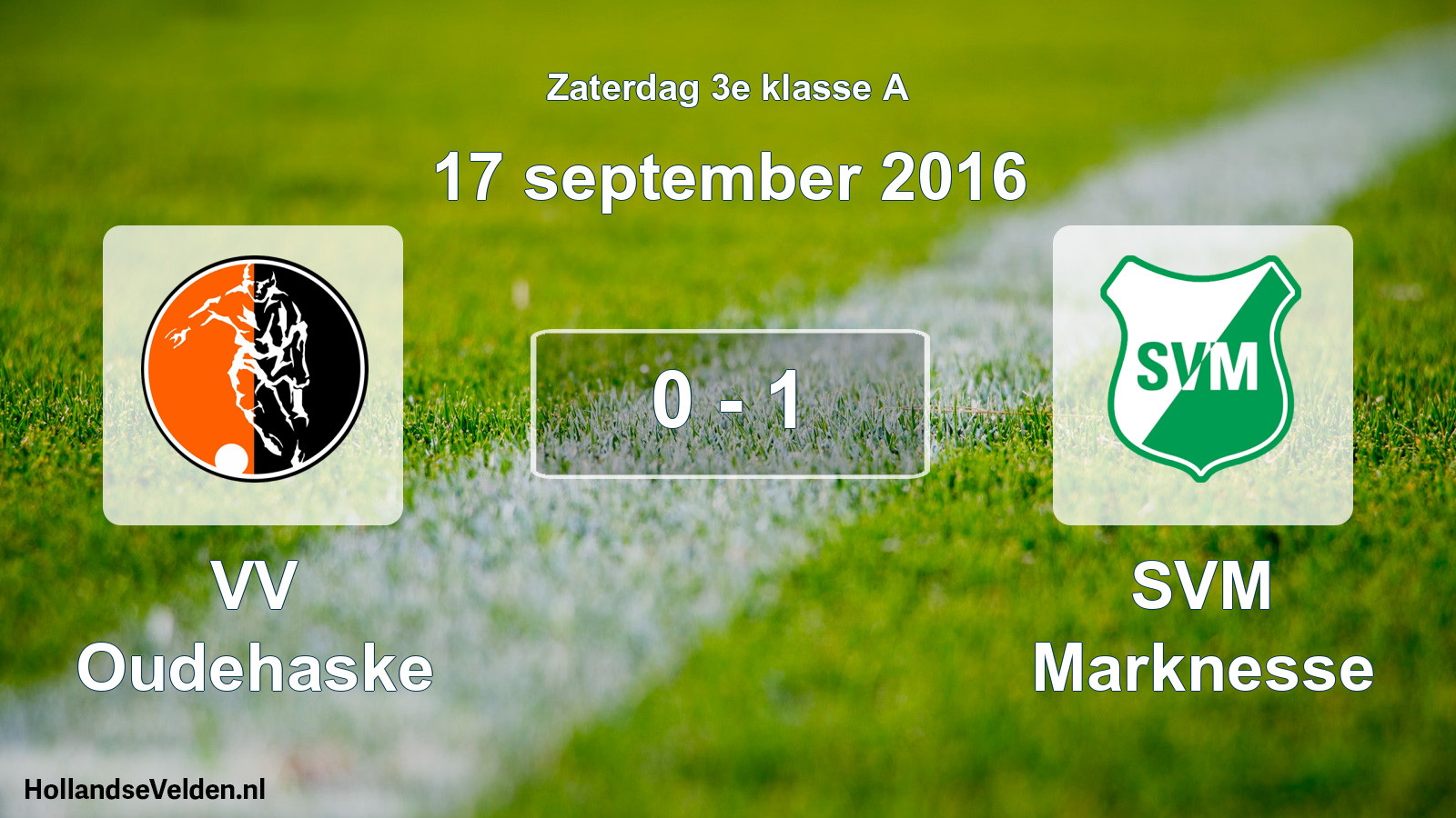 Total number of matches played: VV Oudehaske - SVM Marknesse 0 - 1 (17 September 2016)