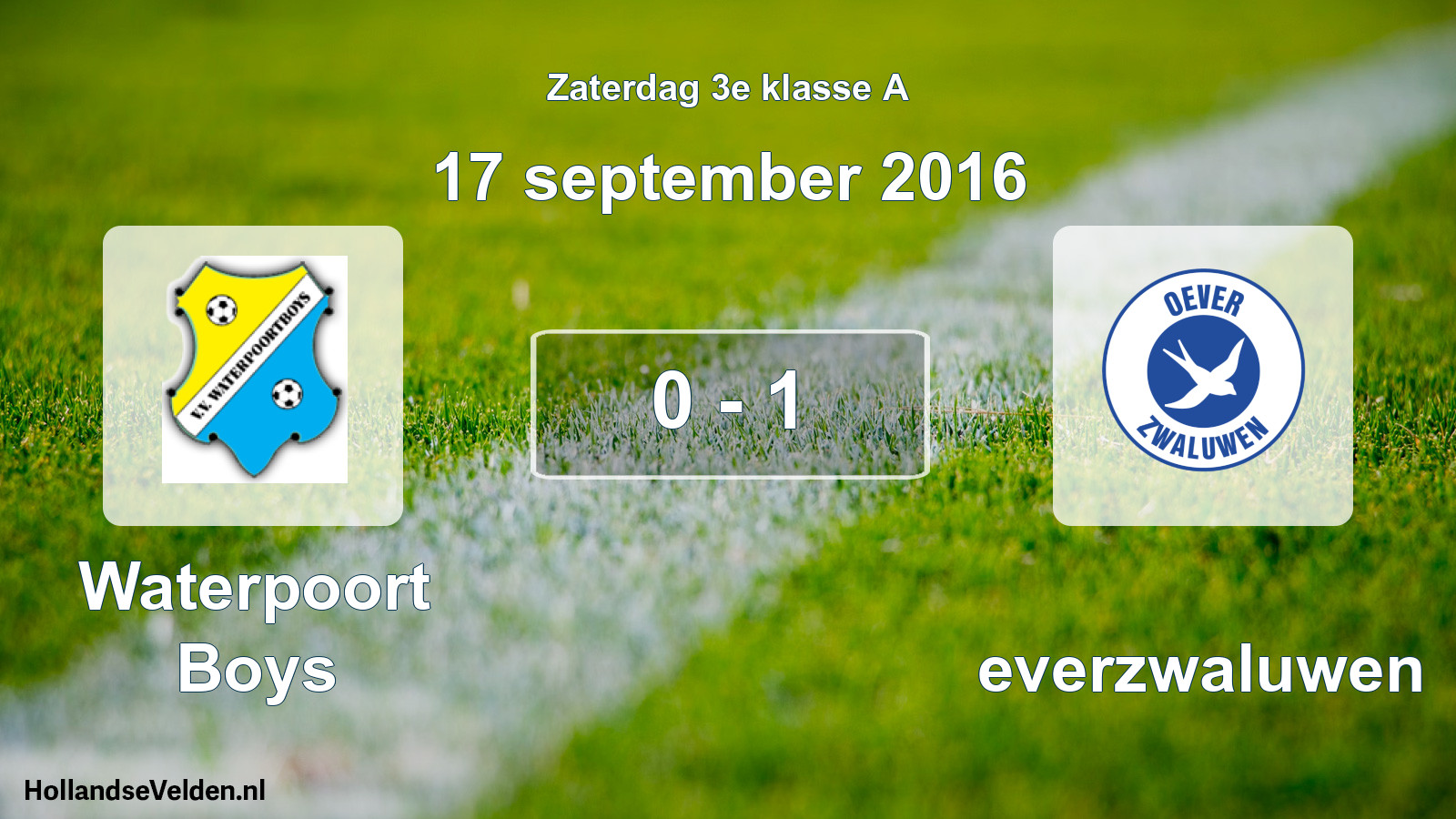 Total number of matches played: Waterpoort Boys - Oeverzwaluwen 0 - 1 (17 September 2016)