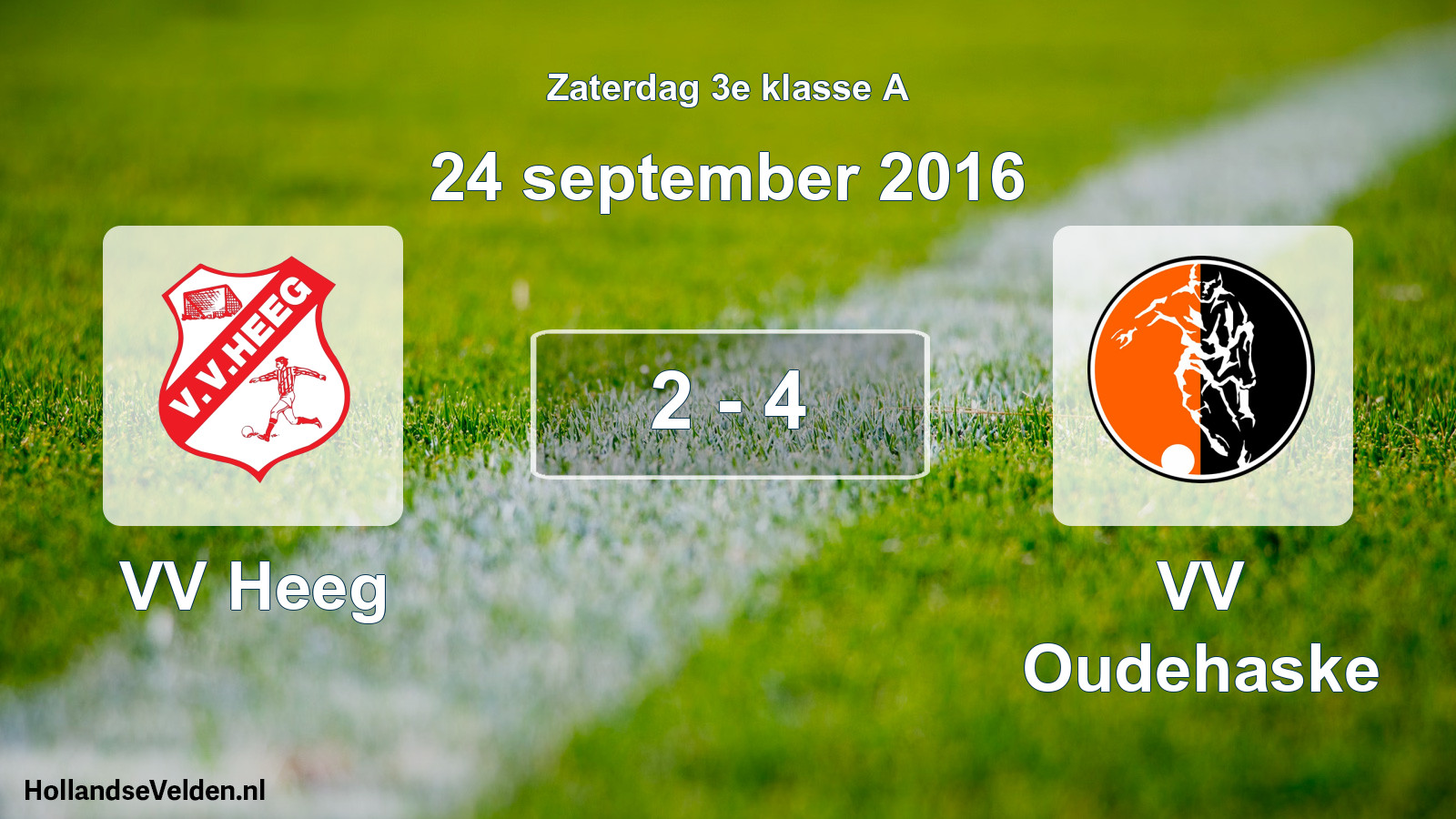 Total number of matches played: VV Heeg - VV Oudehaske 2 - 4 (24 September 2016)