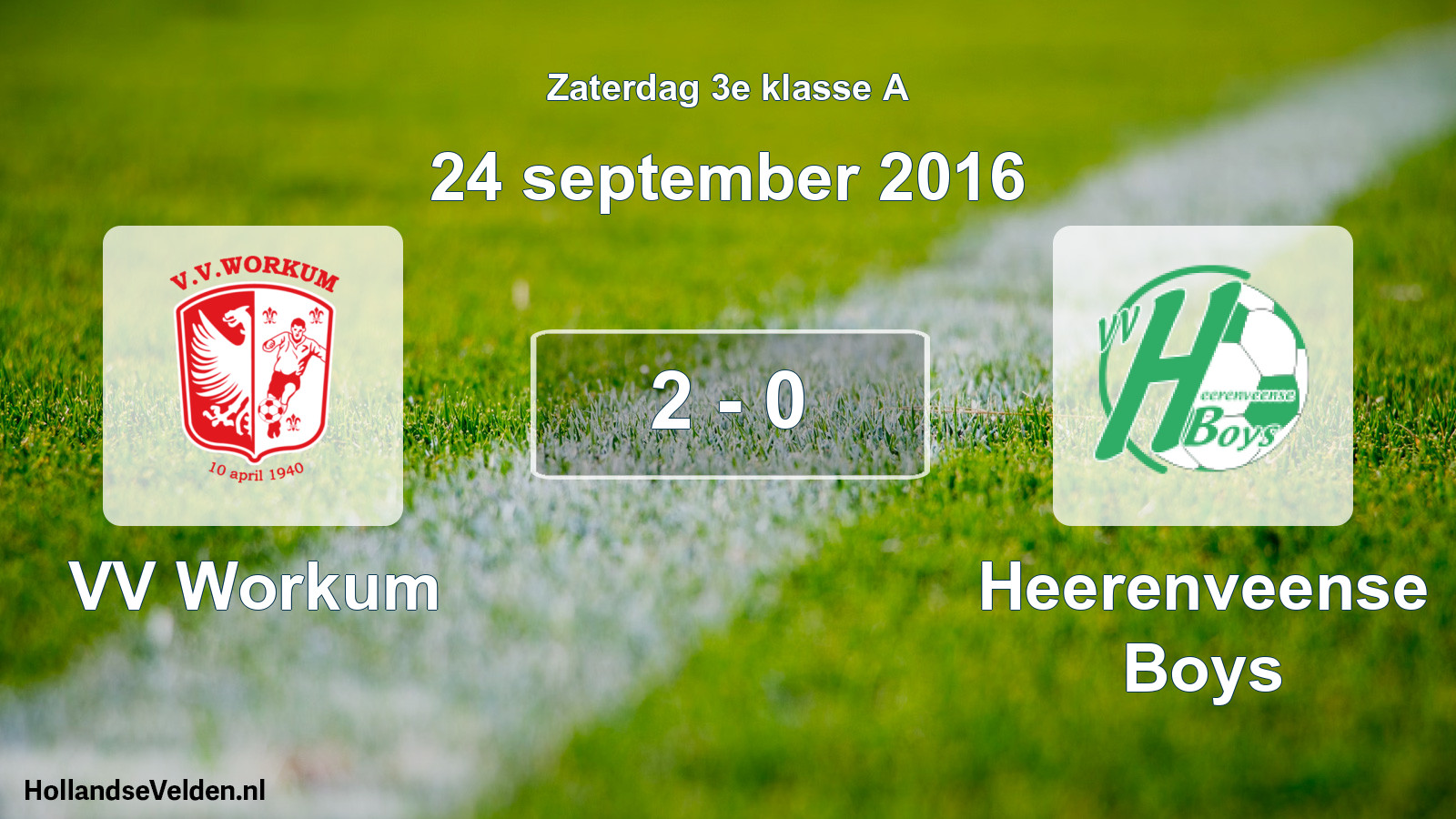 Total number of matches played: VV Workum - Heerenveense Boys 2 - 0 (24 September 2016)
