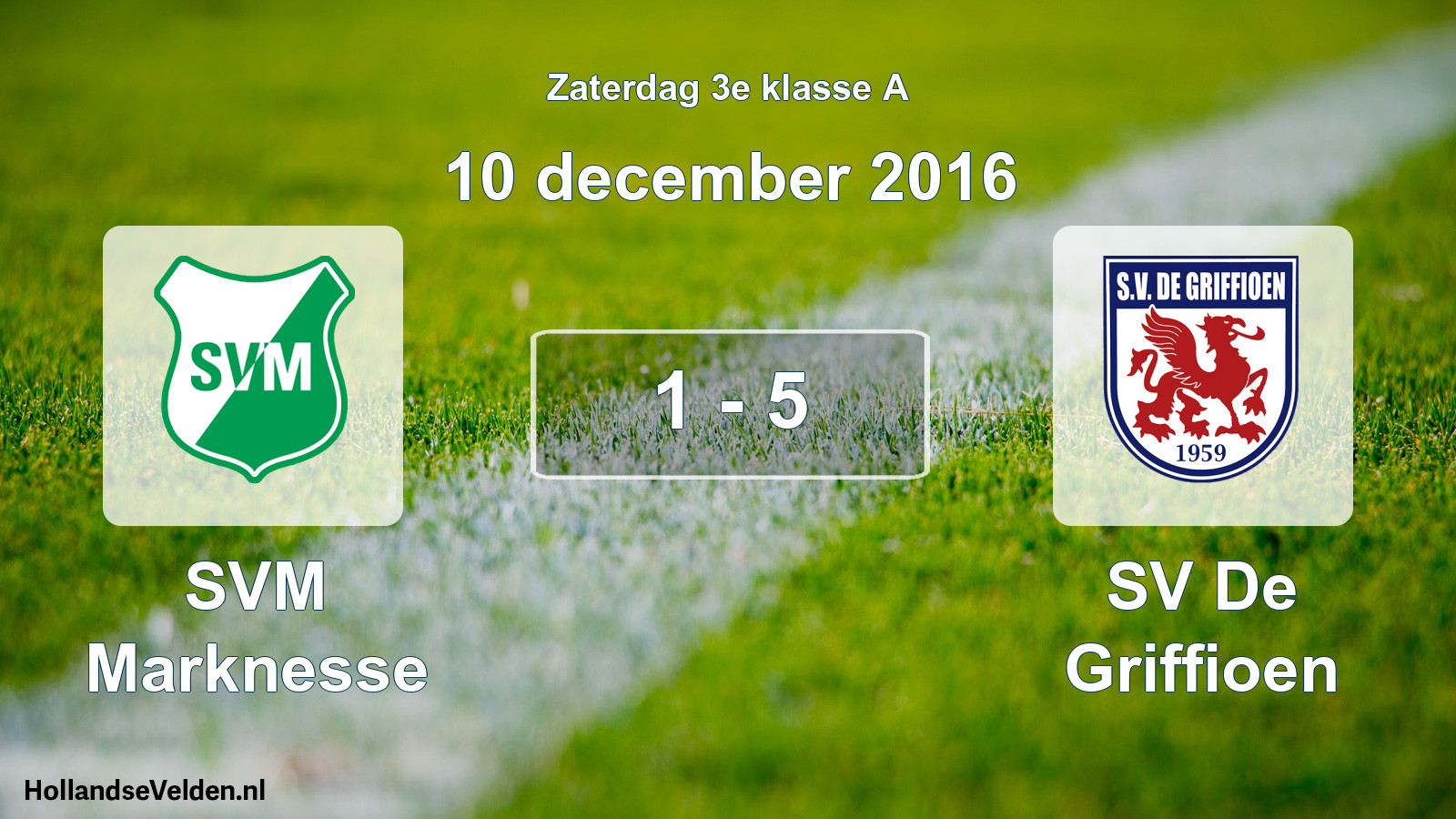 Total number of matches played: SVM Marknesse - SV De Griffioen 1 - 5 (10 December 2016)