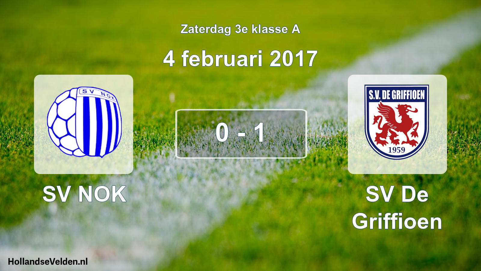 Total number of matches played: SV NOK - SV De Griffioen 0 - 1 (4 February 2017)