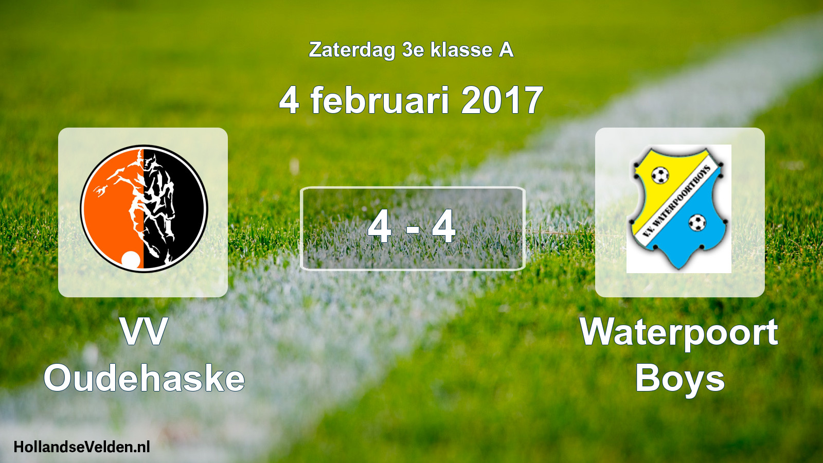 Total number of matches played: VV Oudehaske - Waterpoort Boys 4 - 4 (4 February 2017)