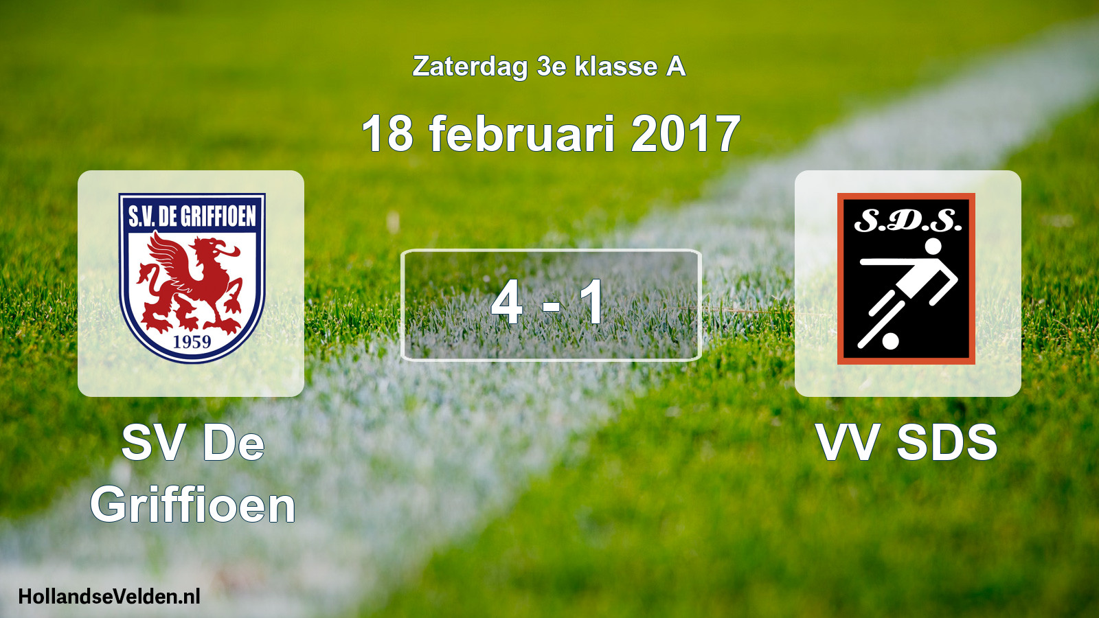 Total number of matches played: SV De Griffioen - VV SDS 4 - 1 (18 February 2017)