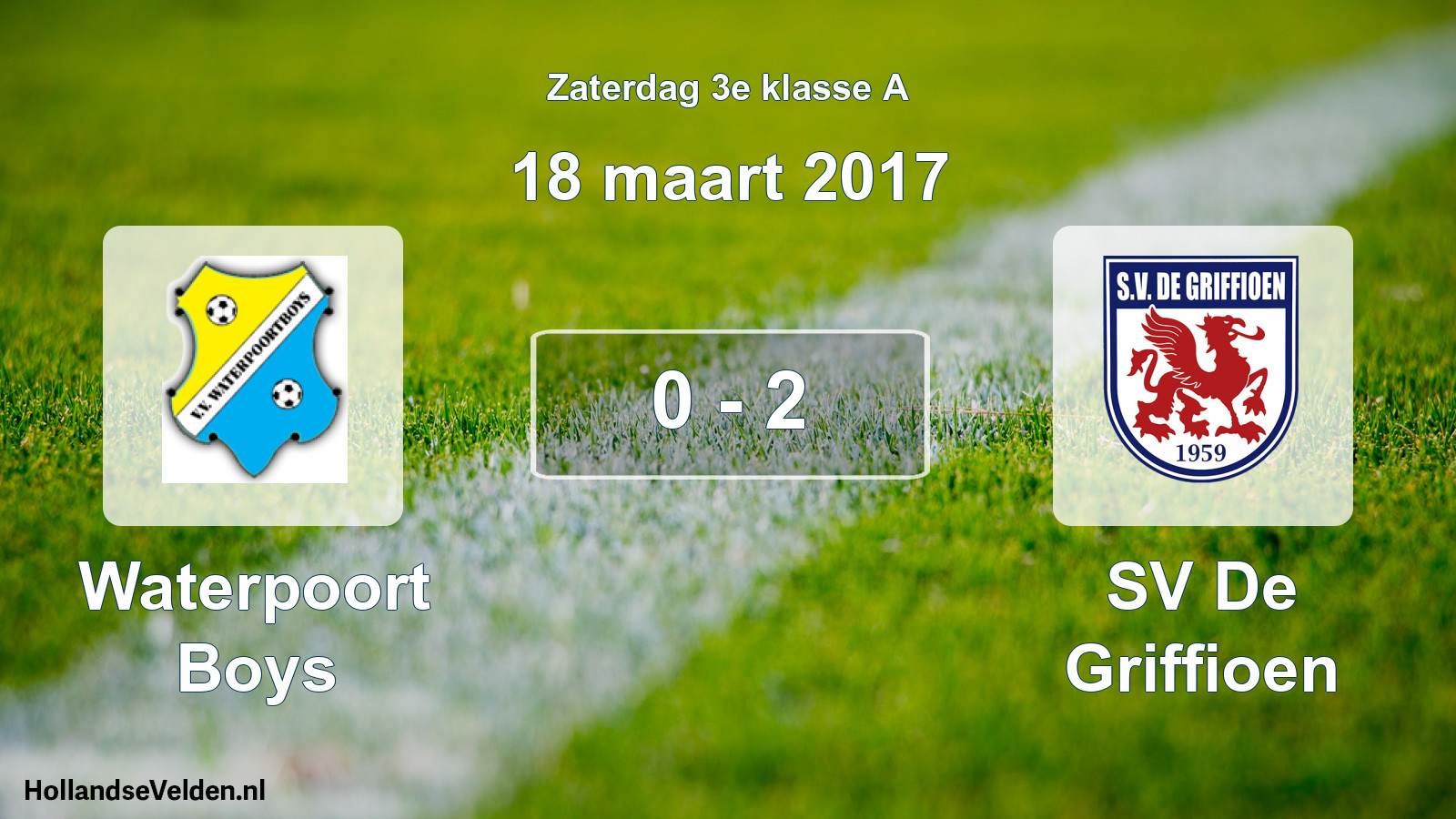 Total number of matches played: Waterpoort Boys - SV De Griffioen 0 - 2 (18 March 2017)