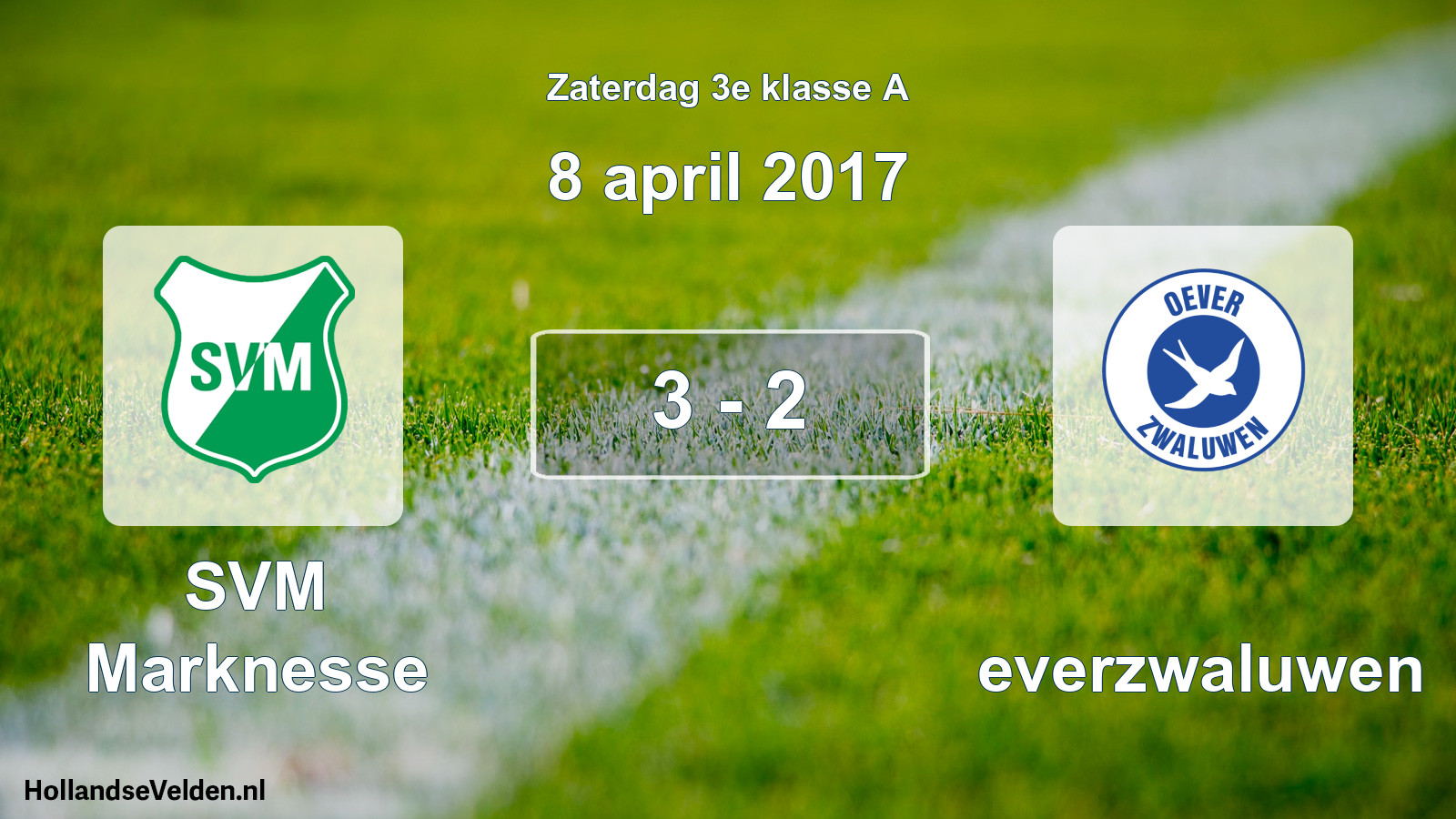 Total number of matches played: SVM Marknesse - Oeverzwaluwen 3 - 2 (8 April 2017)