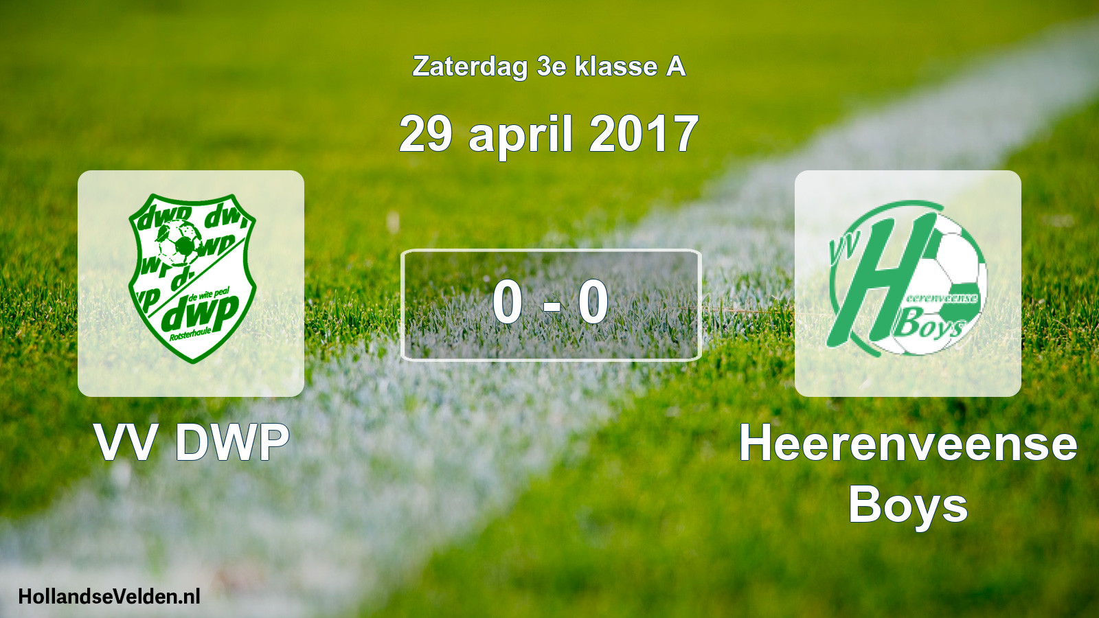 Total number of matches played: VV DWP - Heerenveense Boys 0 - 0 (29 April 2017)