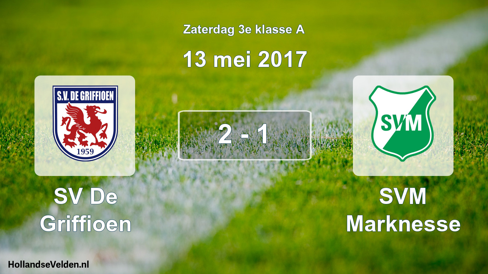 Total number of matches played: SV De Griffioen - SVM Marknesse 2 - 1 (13 May 2017)