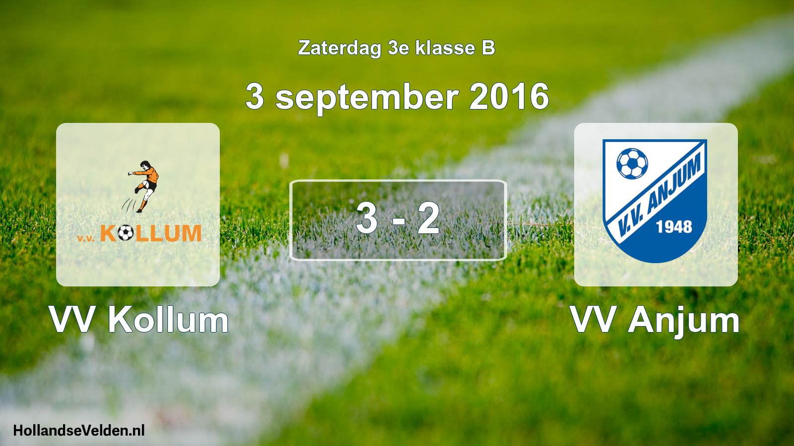 Total number of matches played: VV Kollum - VV Anjum 3 - 2 (3 September 2016)