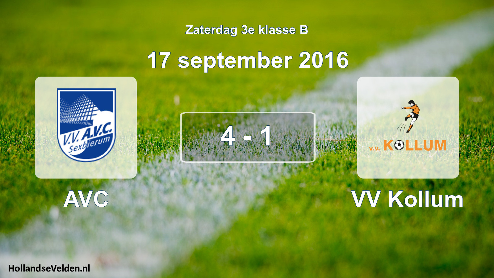 Total number of matches played: AVC - VV Kollum 4 - 1 (17 September 2016)