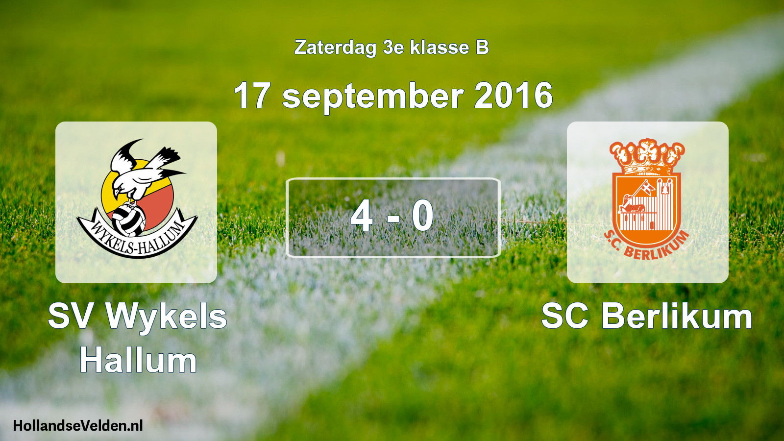 Total number of matches played: SV Wykels Hallum - SC Berlikum 4 - 0 (17 September 2016)