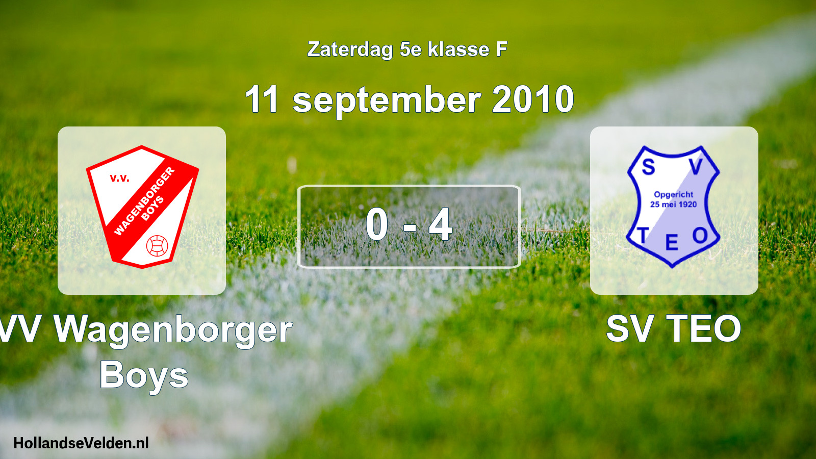 Total number of matches played: VV Wagenborger Boys - SV TEO 0 - 4 (11 September 2010)