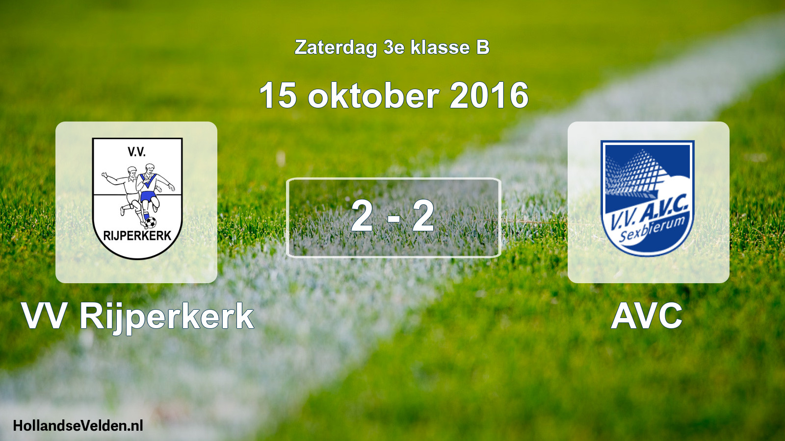 Total number of matches played: VV Rijperkerk - AVC 2 - 2 (15 October 2016)