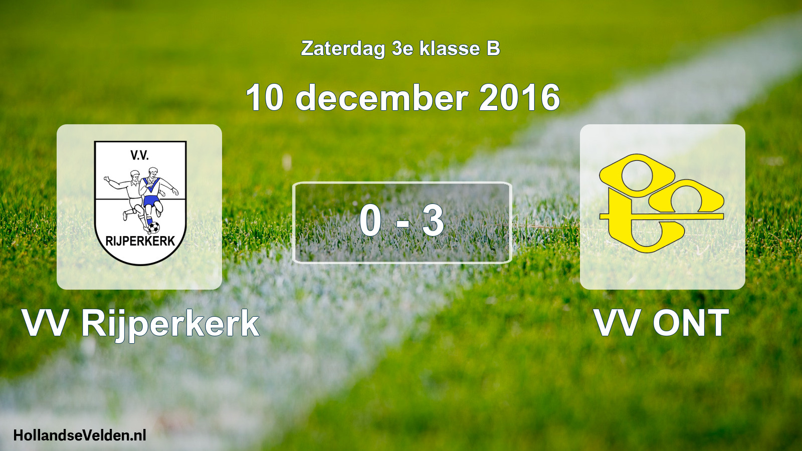 Total number of matches played: VV Rijperkerk - VV ONT 0 - 3 (10 December 2016)