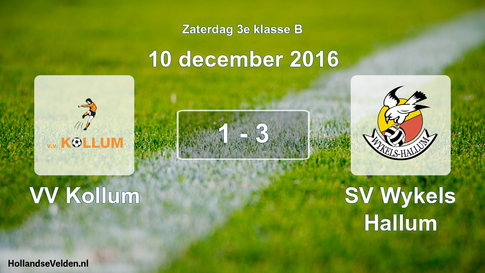 Total number of matches played: VV Kollum - SV Wykels Hallum 1 - 3 (10 December 2016)