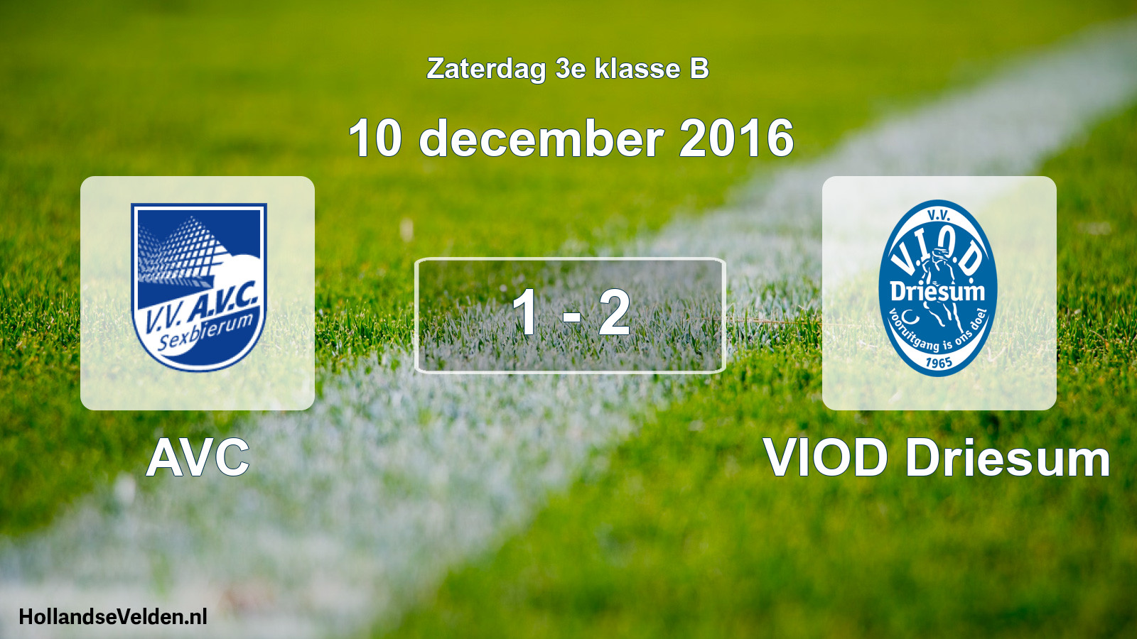 Total number of matches played: AVC - VIOD Driesum 1 - 2 (10 December 2016)