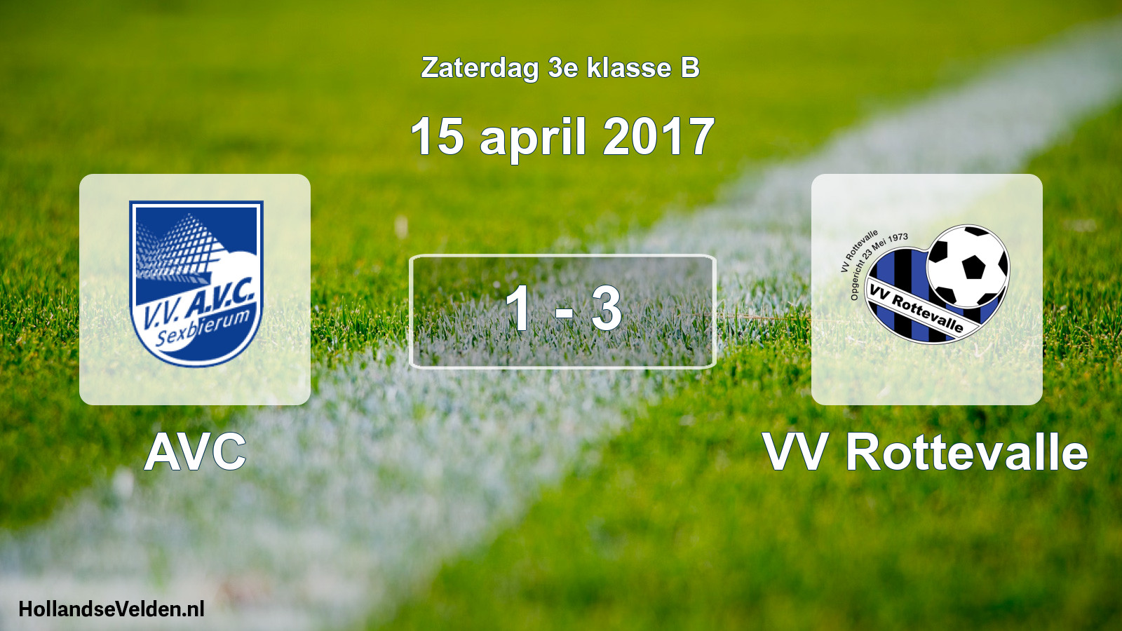 Total number of matches played: AVC - VV Rottevalle 1 - 3 (15 April 2017)
