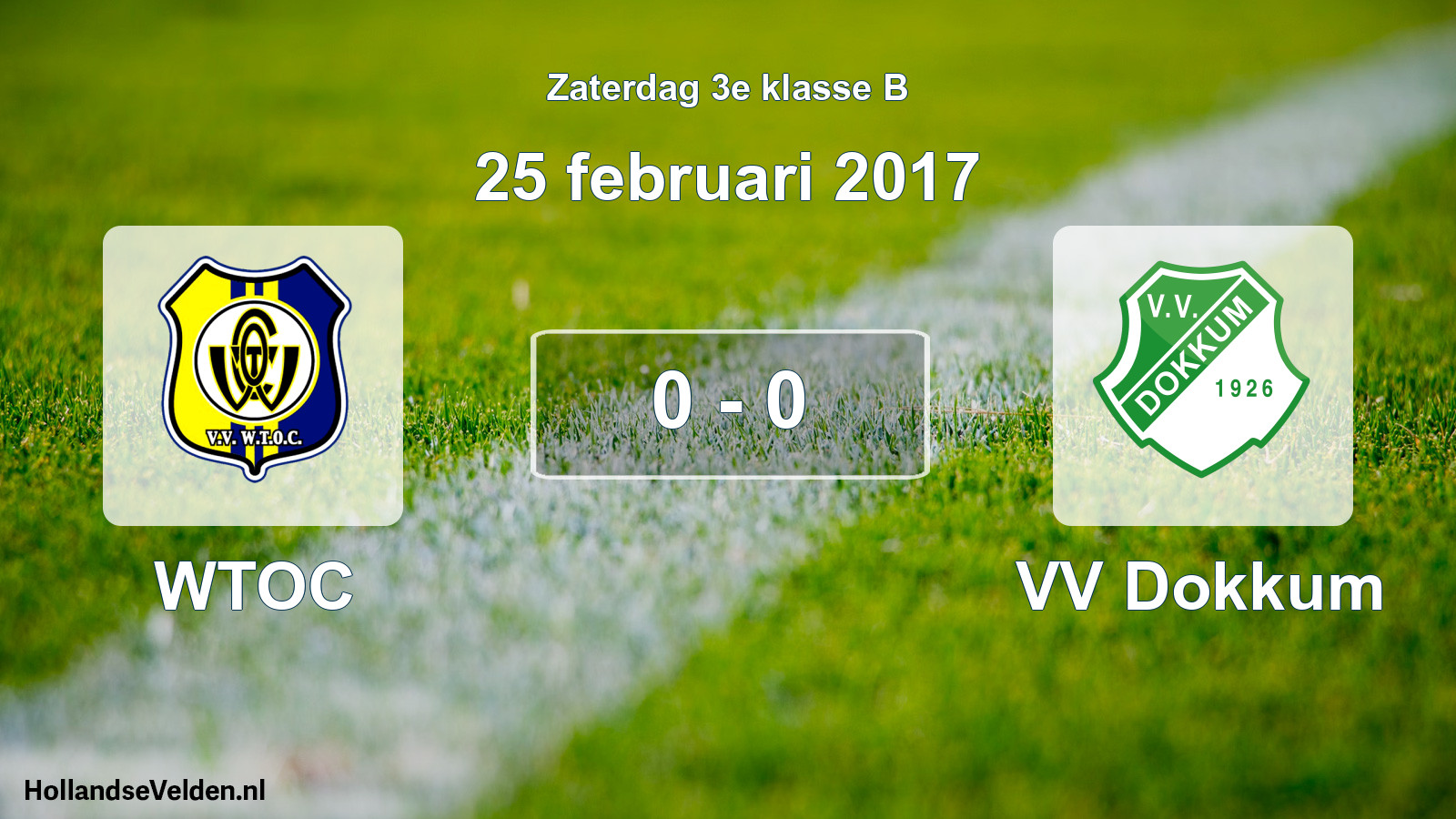 Total number of matches played: WTOC - VV Dokkum 0 - 0 (25 February 2017)