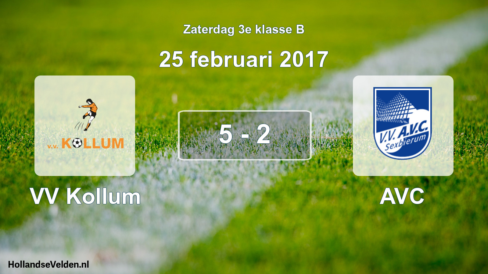 Total number of matches played: VV Kollum - AVC 5 - 2 (25 February 2017)