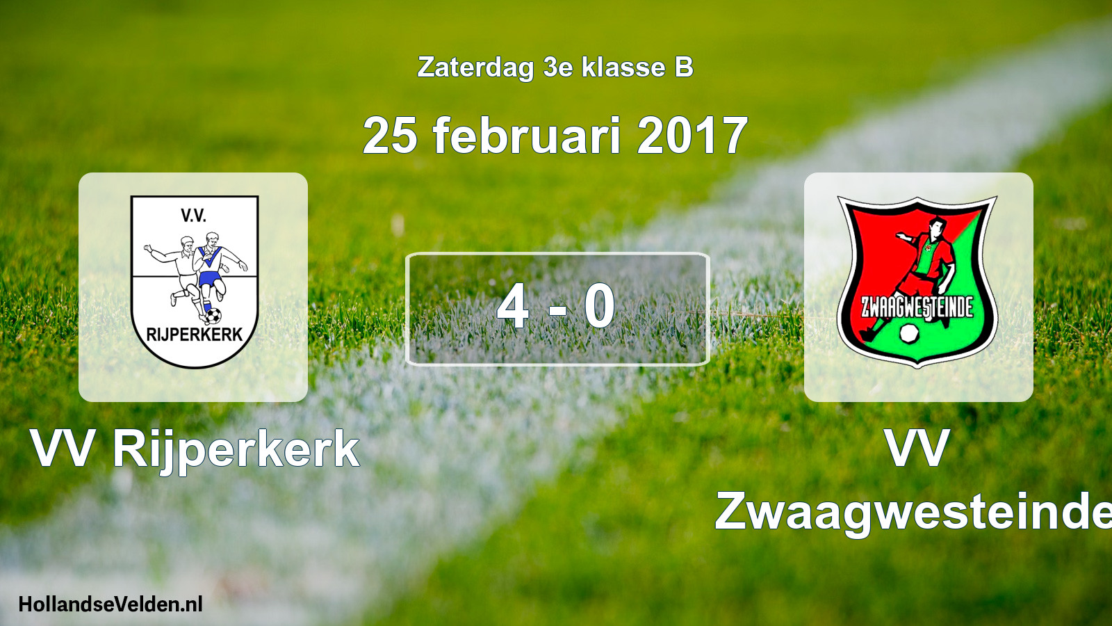 Total number of matches played: VV Rijperkerk - VV Zwaagwesteinde 4 - 0 (25 February 2017)