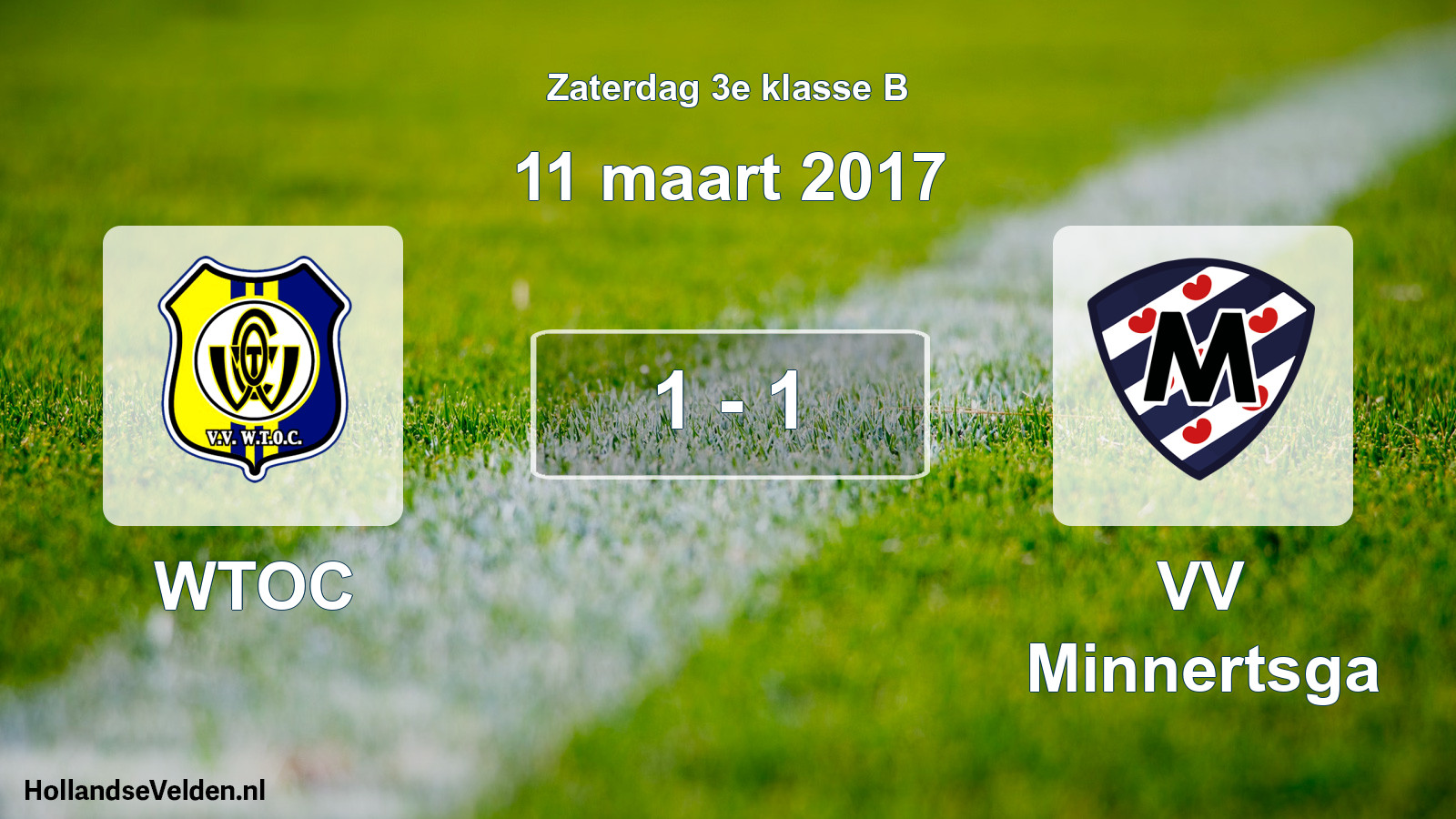 Total number of matches played: WTOC - VV Minnertsga 1 - 1 (11 March 2017)