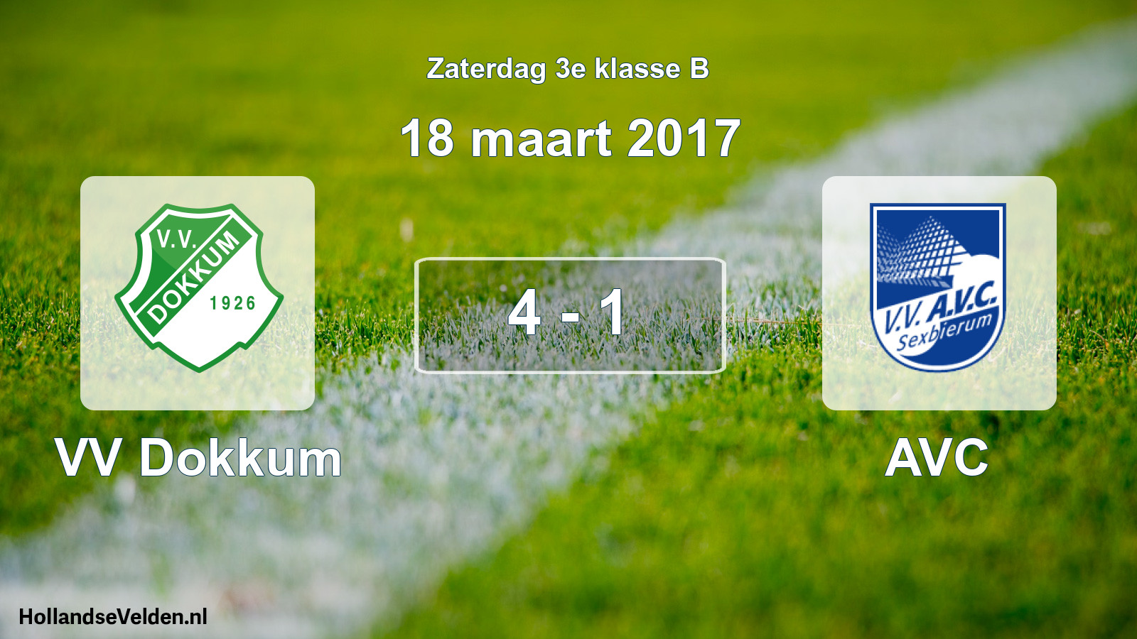 Total number of matches played: VV Dokkum - AVC 4 - 1 (18 March 2017)