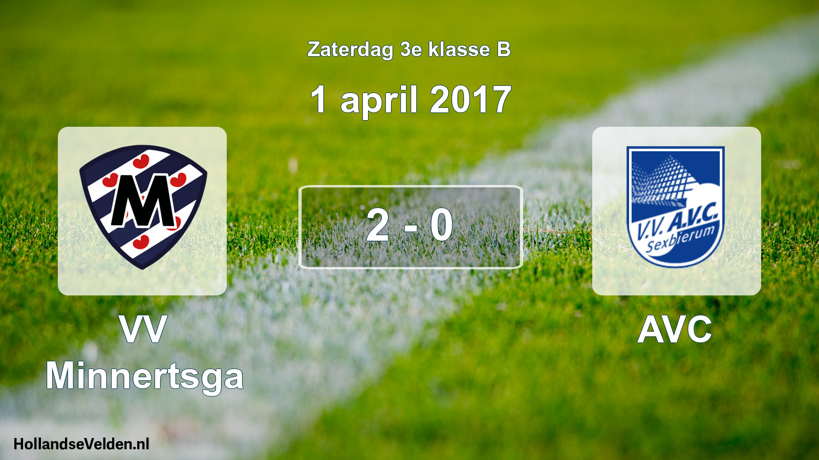 Total number of matches played: VV Minnertsga - AVC 2 - 0 (1 April 2017)