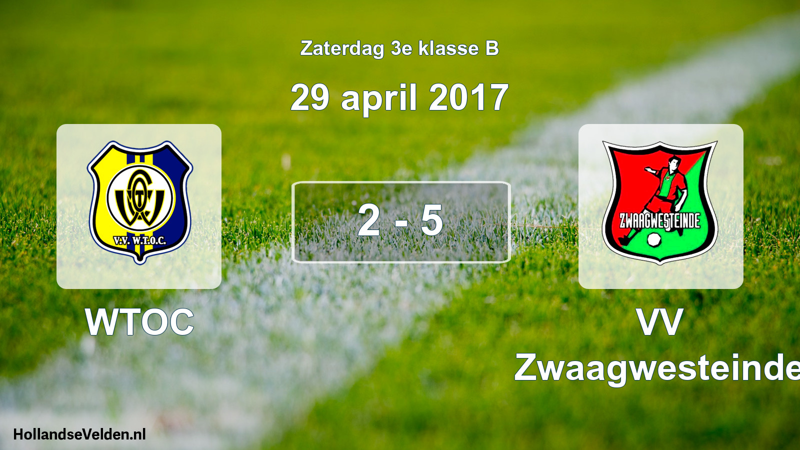 Total number of matches played: WTOC - VV Zwaagwesteinde 2 - 5 (29 April 2017)