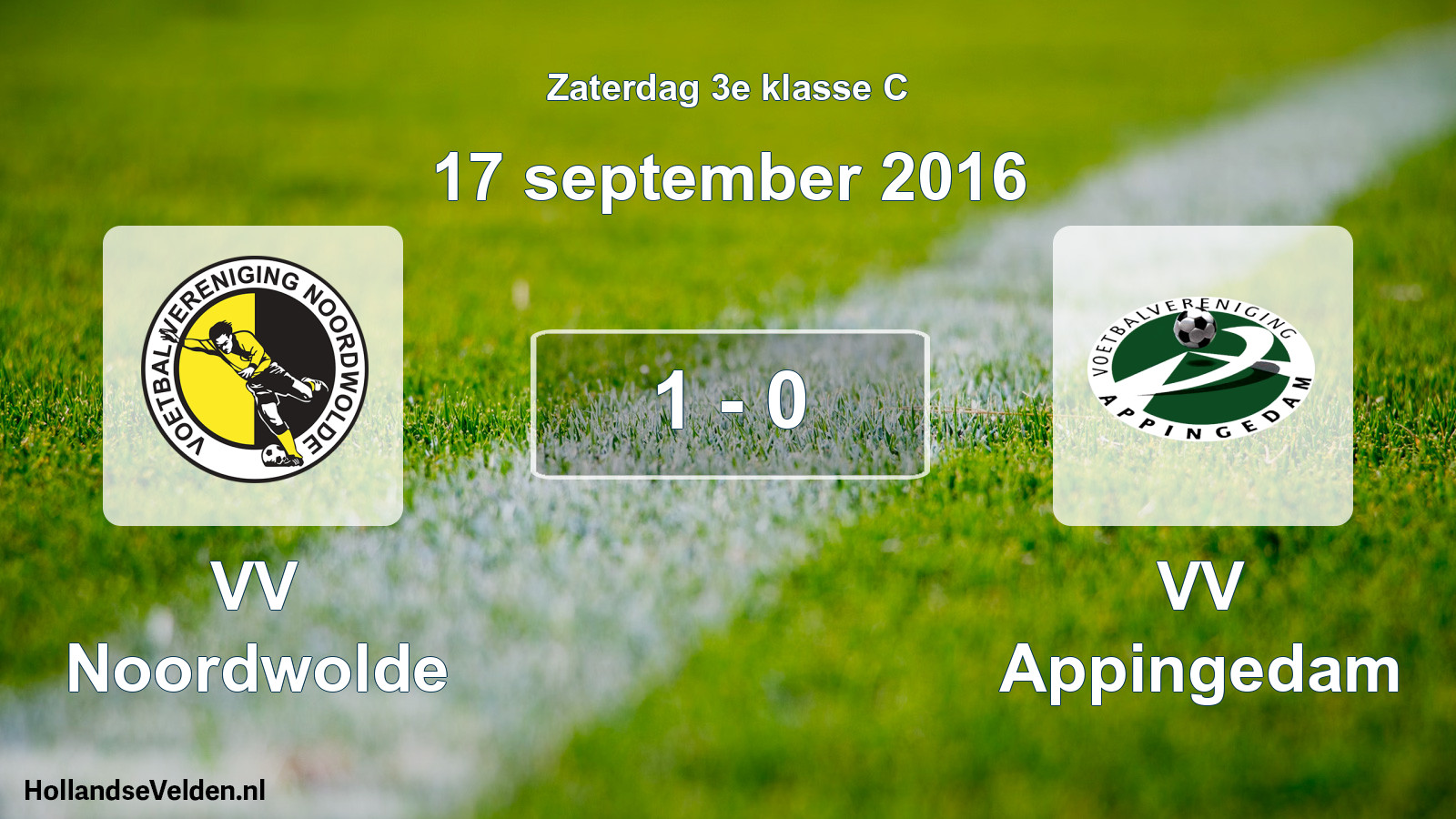 Total number of matches played: VV Noordwolde - VV Appingedam 1 - 0 (17 September 2016)