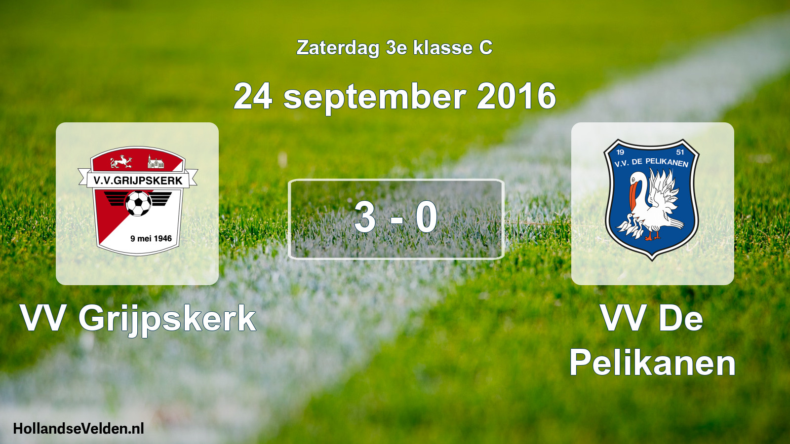 Total number of matches played: VV Grijpskerk - VV De Pelikanen 3 - 0 (24 September 2016)