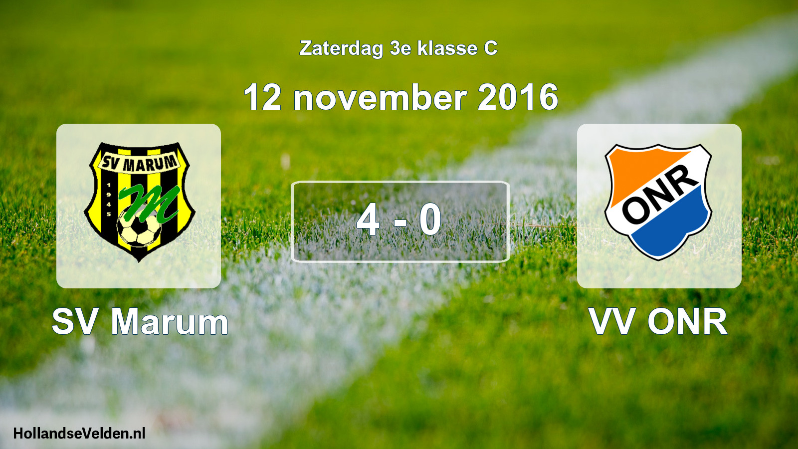Total number of matches played: SV Marum - VV ONR 4 - 0 (12 November 2016)