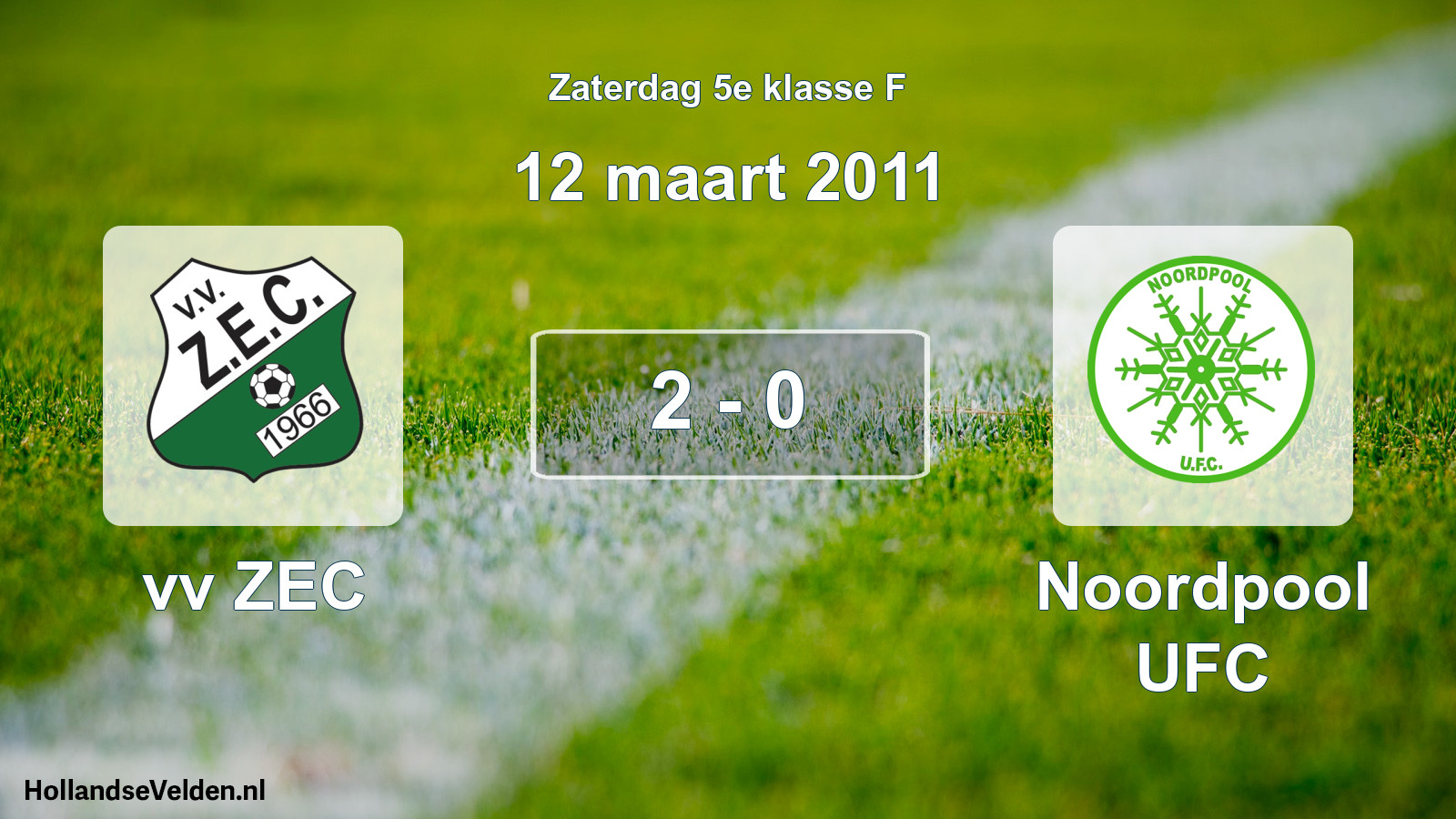 Total number of matches played: vv ZEC - Noordpool UFC 2 - 0 (12 March 2011)