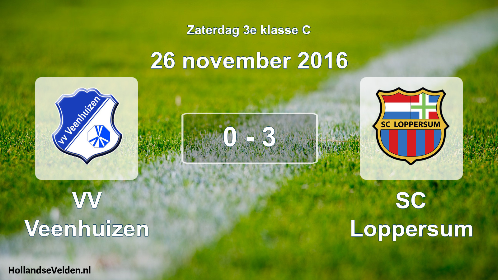 Total number of matches played: VV Veenhuizen - SC Loppersum 0 - 3 (26 November 2016)