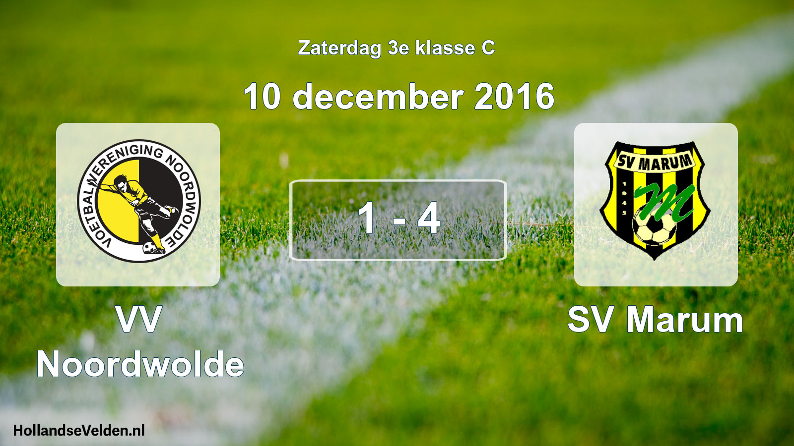 Total number of matches played: VV Noordwolde - SV Marum 1 - 4 (10 December 2016)