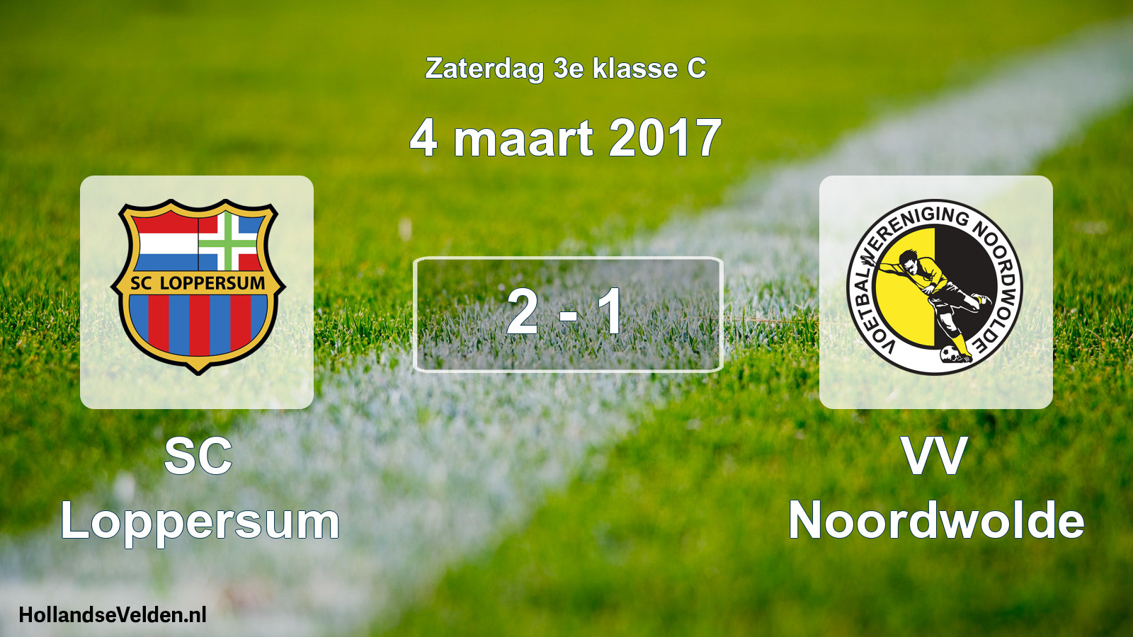Total number of matches played: SC Loppersum - VV Noordwolde 2 - 1 (4 March 2017)