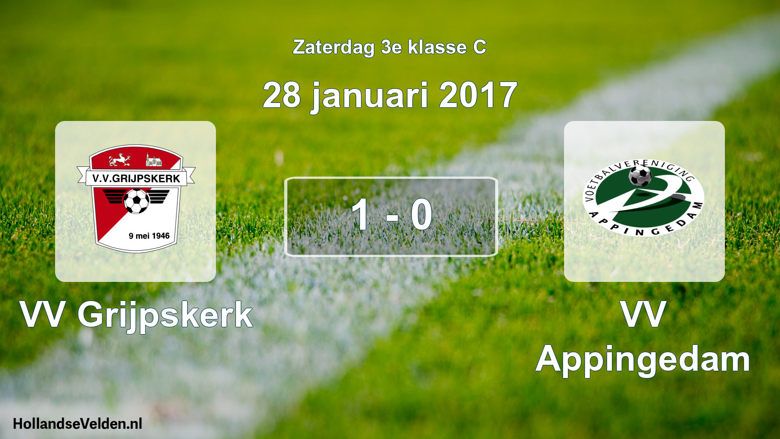 Total number of matches played: VV Grijpskerk - VV Appingedam 1 - 0 (28 January 2017)