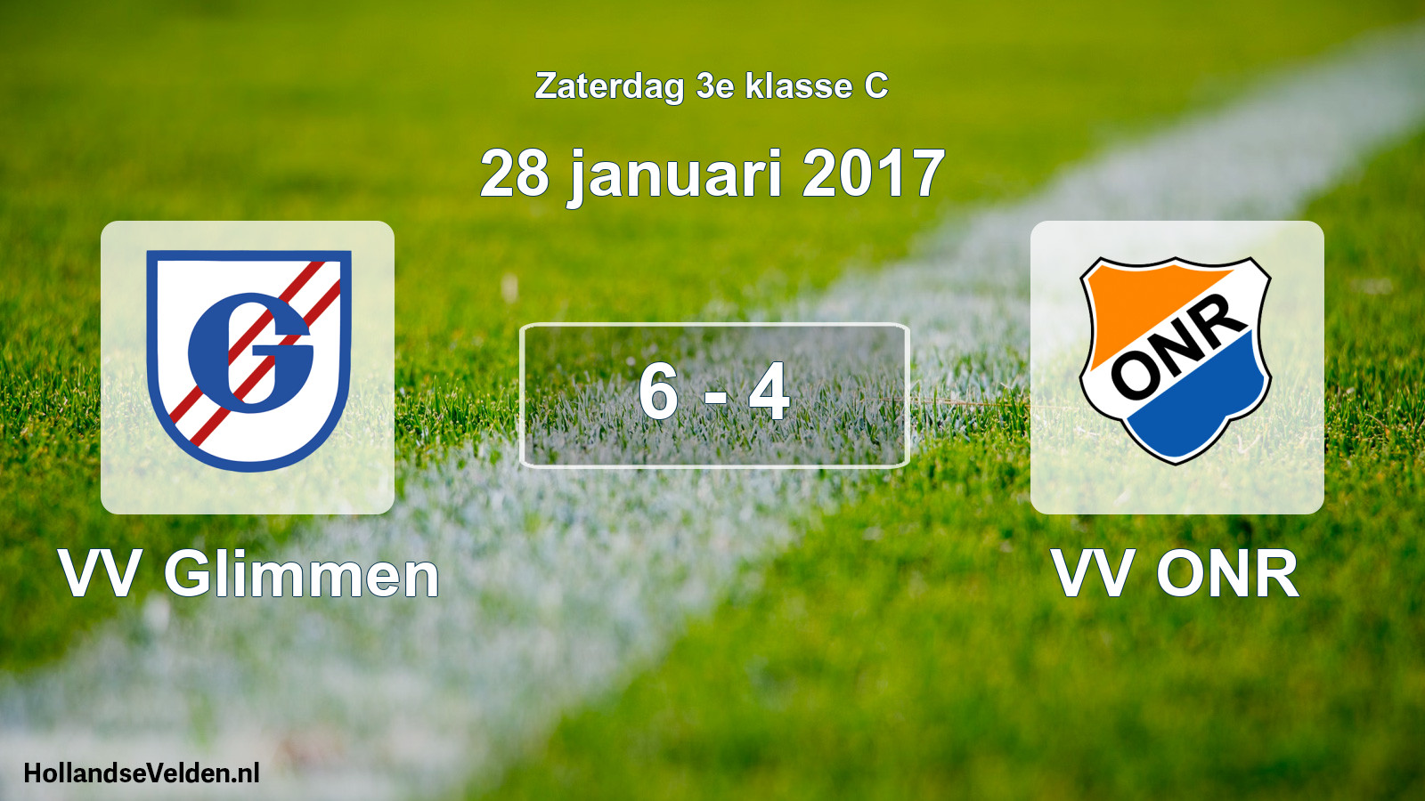 Total number of matches played: VV Glimmen - VV ONR 6 - 4 (28 January 2017)