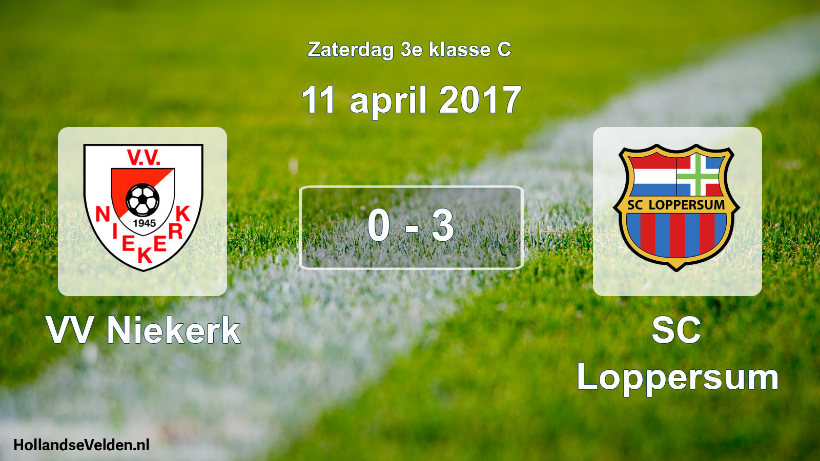 Total number of matches played: VV Niekerk - SC Loppersum 0 - 3 (11 April 2017)