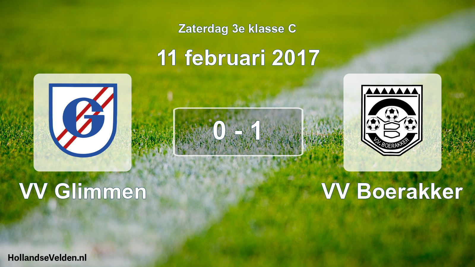Total number of matches played: VV Glimmen - VV Boerakker 0 - 1 (11 February 2017)