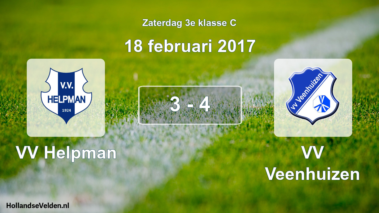 Total number of matches played: VV Helpman - VV Veenhuizen 3 - 4 (18 February 2017)